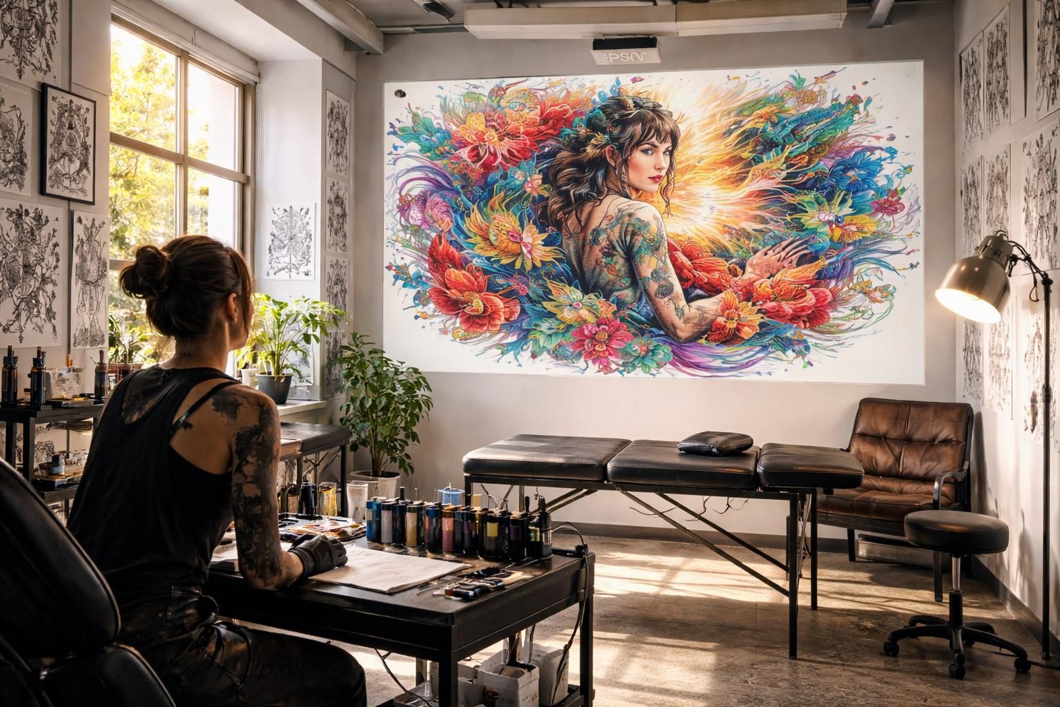 découvrez comment le vidéoprojecteur epson révolutionne le studio de tatouage en transformant le flash day en une véritable exposition dynamique et immersive.