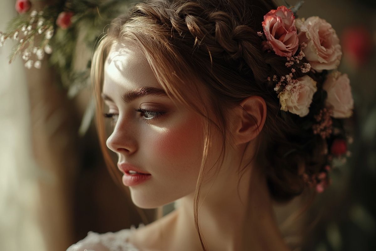 Les plus belles inspirations de chignons pour la mariée : tresse élégante garantie