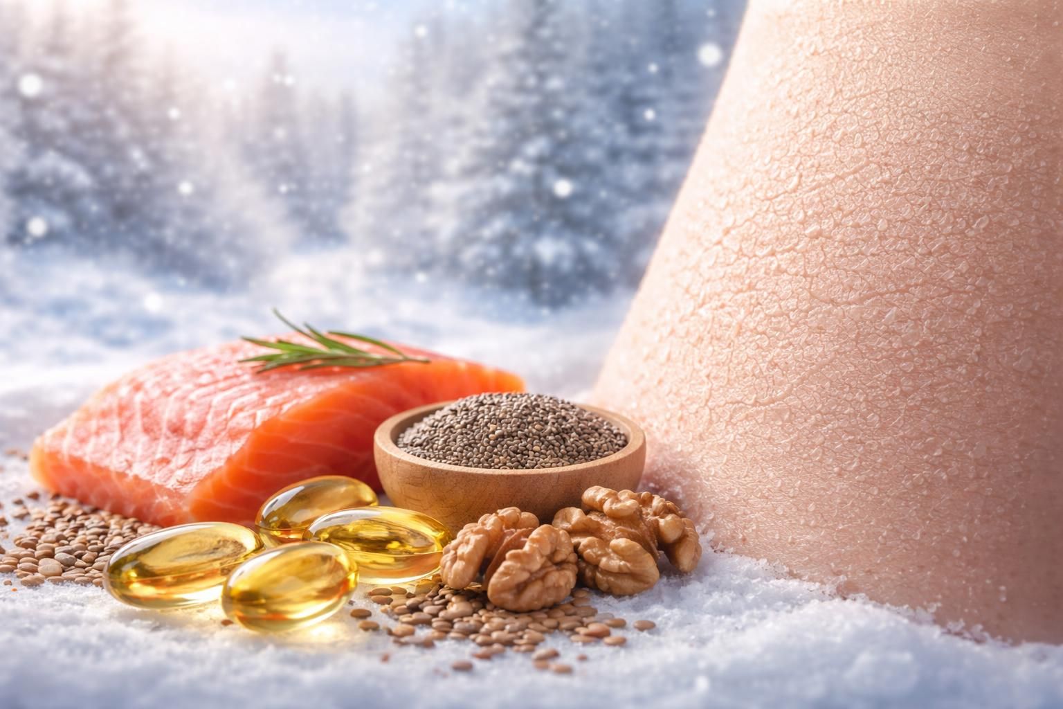 découvrez pourquoi les oméga 3 sont essentiels pour hydrater et protéger votre peau sèche en hiver, en renforçant sa barrière naturelle contre le froid.