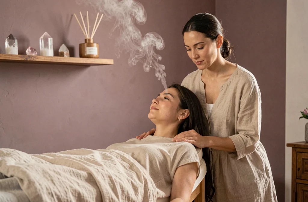 Rituel sensoriel et bien-être dans l'atmosphère intime de l'institut Comme Un 6ème Sens dans le Var